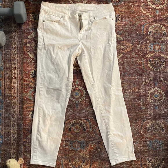 Loft Mid Rise Modern Skinny White Jeans - Picture 5 of 7